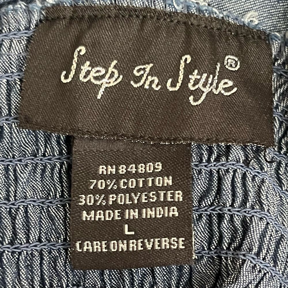 Step In Step - Women's Halter Blue Jeans Jumpsuit,
 Color: Dark Wash Sz:Large/XL - Picture 8 of 12